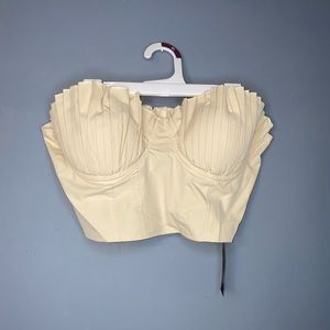 NWT Cream/Tan SHEIN X Bustier Crop Top | Women’s US Size Large